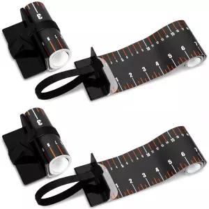 VioraWhite 2개 48인치 낚시 자 측정 테이프와 범프 보드 방수 휴대용 롤업 물고기 장치 도구 크래피 참치