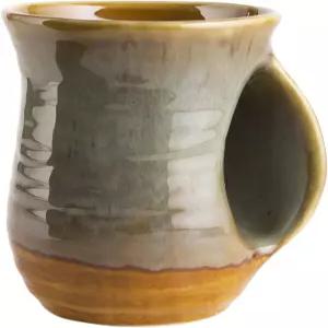 GUTE 핸드 워머 머그컵 수제 도자기 페인팅 - 콘투어 포켓이 음료의 열기로부터 따뜻함을 유지하여