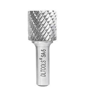 DLTOOLS SA-5 실린더 텅스텐 카바이드 로터리 버 이중 절단 금속 및 목재 작업 시 1/4 6.35mm 샹크 디아