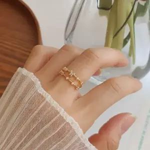 [신세계라이브쇼핑][옷자락] 여성 일상 큐빅 더블라인 나비 프리사이즈 링