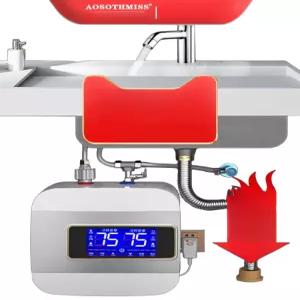 욕실 소형 온수기 세면대 벽걸이 전기 저장식 순간가열