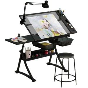 도면 잉보드 테이블 화방 잉테이블 보드판 밝기 리프팅 디지이너 램프 원목 탁상용