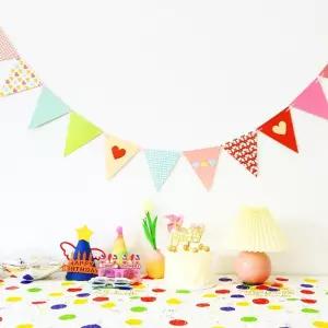 1+1 쁘띠 꼬깔 가랜드 생일파티 파티 현수막 삼각형깃발 이벤트깃발 칼라가랜더 색깔