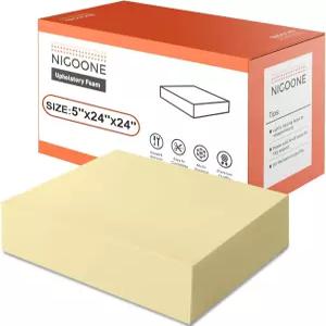 니고네 업홀스터리 폼 쿠션 5인치 X 24인치 사각 교체용 소파 의자 시트 패딩 고밀도 두꺼운 맞춤형 베개