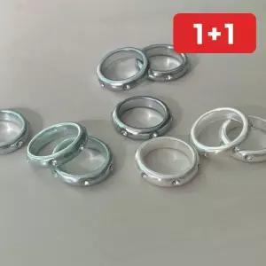 반지 링 큐빅 진주 아크릴 코팅 여성 손가락 세트