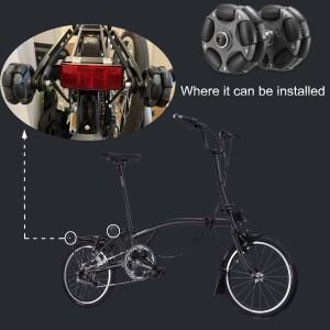 2PCS 58mm 나일론 옴니 휠 Brompton 연장 막대 용 간편한 롤러 텔레스코픽 자전거 후면화물 랙 부품 접이
