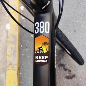 2개 KEEP MOVING 산악 자전거 스티커 - 방수 육각형 프레임