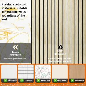 나무 격자 벽 스티커 자기 접착식 배경 장식 침실 거실 주방용 PVC 방수 벽지