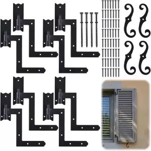 부착 하드웨어 금속 6.5인치 셔터 독 홀더와 1-1/16인치 블라인드 힌지가 있는 모닝로 블랙 경첩 및 S