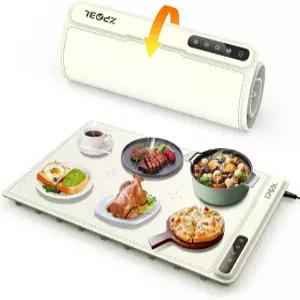 음식용 보온 매트 - 전기 트레이 24 x16 급속 전면 난방 휴대용 및 롤러블 다용도 보온기 조리대용 모임