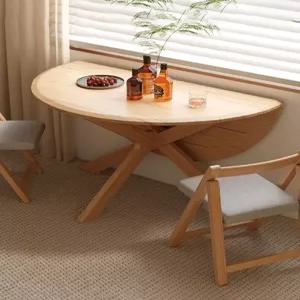 원형 테이블 세트 접이식 발코니 간이 카페 야외용 원목