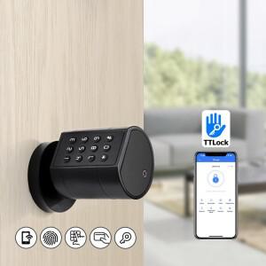 스마트 유로 원통형 도어락 ttlock 앱 키리스 보안 출입 기계식 키 방수 지문 (가정용)