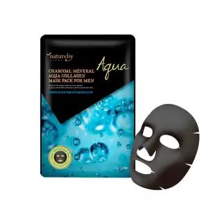 네이처바이 차콜 미네랄 아쿠아 콜라겐 마스크린팩 포맨 30매 1개 +블랙시트팩