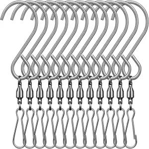 Abfgift 바람 스피너 걸이용 12팩 회전 고리 클립 차임 새 모이통 크리스탈 트위스터 파티 용품 360도