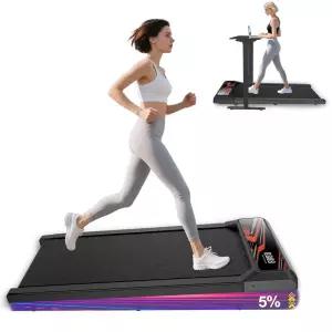 Maicifi 경사가 있는 워킹 패드 러닝머신 - 책상 아래 2.5HP 저소음 가정용 휴대용 2 in 1 폴딩 LED 터치