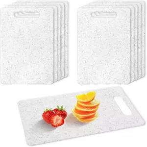 주방용 소형 플라스틱 도마 10개 세트용 미니 식기세척기 안전 화강암 색상 과일 채소 고기용 흰색 사각형
