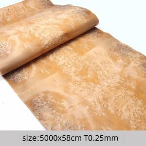 고급 가구 장식을 위한 천연 Burl 베니어 호두 고품질 이국적인 나뭇결 크기: 58x250cm T0.25mm