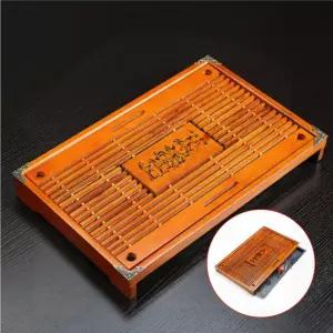 우드톤 나무 다도차판 인테리어 찻상 전통 티트레이 28cm