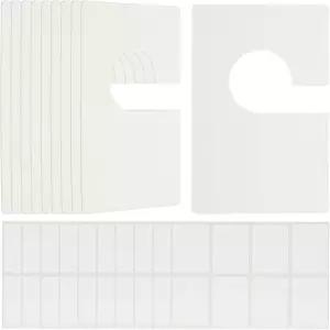 uxcell 의류 칸막이 10팩 빈 옷걸이 크기 분류 재사용 가능한 대형 옷장 직사각형 흰색