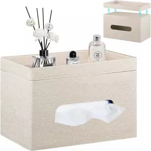 트레이 수납이 가능한 야피시 대형 티슈 박스 커버 직사각형 PU 가죽 페이셜 홀더 230개 가족 사이즈의