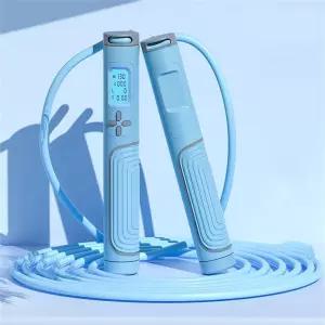 스마트 디지털 카운터 줄넘기 땀 방지 손잡이가 있는 무료 고속 케이블 체육관 피트니스 홈 운동