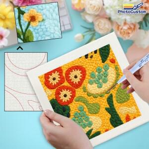 포토커스텀 빌딩 펀치 니들 키트 페인팅 데코 자수 스타터 풍경 모노크 천