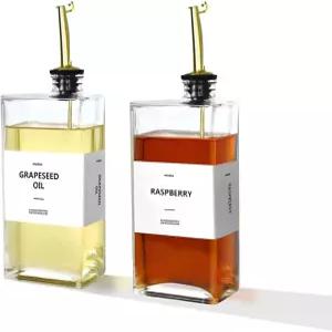 주방용 올리브 오일 디스펜서 병 16.9온스/500ml 식용유 용기 유리 세트 푸어 스퍼스가 있는 오일용 크루트