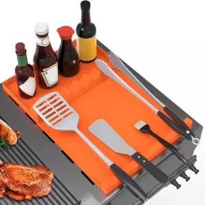 블랙스톤 그릴 액세서리용 JACZO 실리콘 매트 드립 패드가 있는 17x11.5 대형 주걱 야외 주방 카운터용