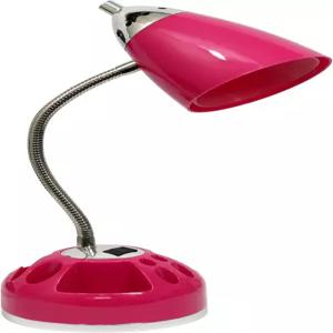 충전 콘센트와 레이지 수잔 베이스가 있는 심플한 디자인 LD1015PNK 치실 정리 책상 램프 핑크