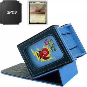 MTG 커맨더 디스플레이가 장착된 스테판 카드 덱 박스 TCG 블랙/블루와 호환되는 100개의 더블 슬리브