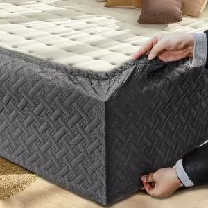 박스 스프링 커버 퀸 탄력 있는 조절이 가능한 침대 서라운드 흰색 16인치 높이 초 신축성 랩 어라운드 3면