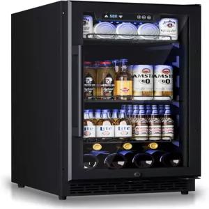 18인치 음료 냉장고 160캔 내장 또는 독립형 쿨러 4개의 조절 가능한 레벨링 피트와 소다 맥주 물 와인을