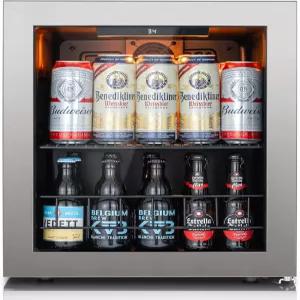 칼레포트 미니 냉장고 음료 쿨러 리버시블 유리문이 있는 65캔 탄산음료 맥주 및 위한 조절 가능한 선반