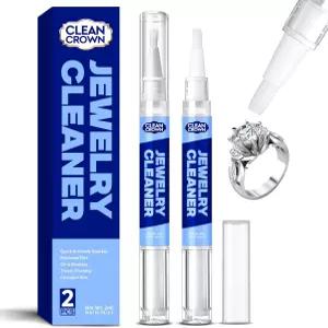 클린 링 펜 2개 주얼리 휴대용 솔루션 반지 목걸이 팔찌용 부드러운 브러 있는 다이아몬드 스파클 스틱