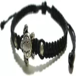 546 거북 펜던트 럭키 땋은 팔찌와 슬라이딩 매듭 조절 가능한 면 코드 FC-039