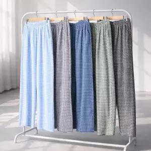 [모든GO]남성 주머니 파자마 긴바지 체크 홈웨어 잠옷바지 편안한 고무줄 팬츠 데일리