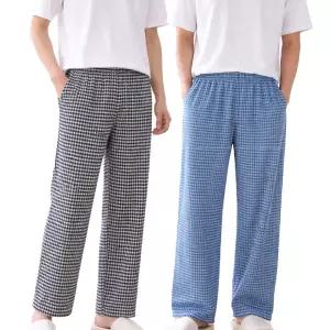 [모든GO]남성 체크 잠옷 팬츠 홈웨어 실내복 파자마 바지 포켓 고무줄 밴딩 잠옷바지