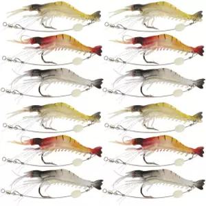 고투르 부드러운 새우 미끼 낚시 소금물 야광 세트 민물 송어 농어용 날카로운 갈고리가 달린