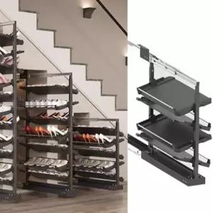 신발 보관 캐비닛 복도 슬림 찬장 라인 옷장용 조절 가능한 풀아웃 신발장 정리함 작은 침실 스파를 위한