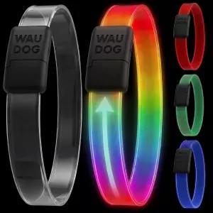 라이트 업 도그 칼라 원타임 핏 방수 LED 안전한 밤 산책용 USB 충전식 야광으로 소형 중형 대형견에게