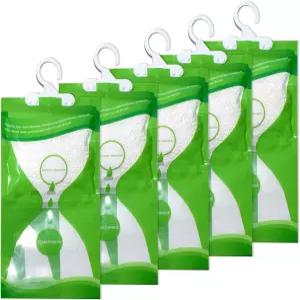 유호 걸이형 수분 흡수기 5팩 더 신선하고 깨끗한 공기 옷장용 이상적인 많은 흡수력녹색을 위해 퀴퀴한