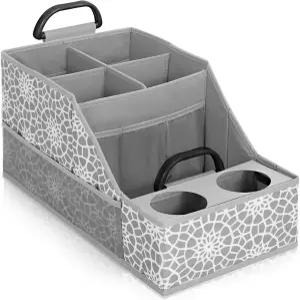 MULISOFT 카시트 정리함 12개의 수납 공간과 2개의 컵 홀더 및 보관함 여행용 용 앞좌석 그레이 색상의