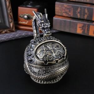 중국 황도대 모양 뚜껑 달린 재떨이, 파리 방지 및 낙하 가정, 사무실, 거실, 커피 테이블, 장식