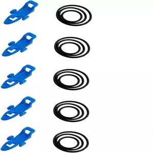 10개 낚시 바늘 키퍼 물고기 미끼 홀더 벌레 갈고리와 트레블 위한 3가지 크기의 고무 고리가 있는