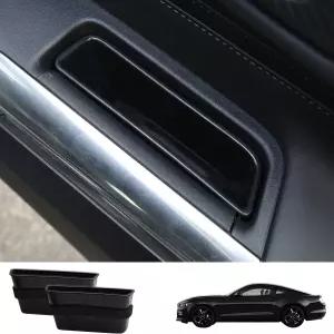 20152026 머스탱용 트리시체 2PCS 자동차 도어 사이드 보관함 앞문 정리함 액세서리용 트레이 포켓 ABS