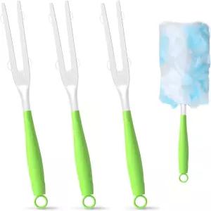 3PCS 더스터 리필 접이식 손잡이 세트 스위퍼 호환되는 일회용 정전기 제거 브러시 더스팅 전자제품 가구