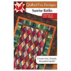 선라이즈 바틱 퀼트 패턴: 팝 또는 1/2인치 스트립 2개 (디자인 오리지널, 폭스 디자인) 다이아몬드 패턴 사이즈 55인치 x 75인치의 눈부신 젤리 롤 퀼트, 컬렉션 2개에 적합