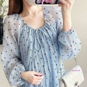 임산부용 여름 원피스 임부복 쿨링 플레어 블루lmn865