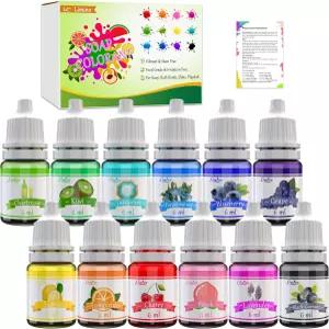 리미노 12 컬러 배스밤 비누 염료 - 피부 안전 제조 용품용 식품 등급 착색 DIY 키트 슬라임 공예품 설명서