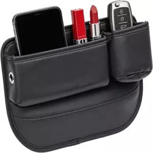 카시트 갭 필러 정리함 PU 가죽 자동차 액세서리 앞좌석용 휴대폰 열쇠 및 소품용 콘솔 컵 홀더와 긴 보관